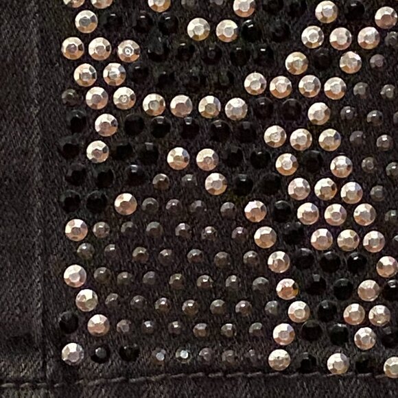 DG2 Diane Gilman Embellished Jeans Black Stretch Zip 5-pockets Women's Size 10T - Picture 4 of 8